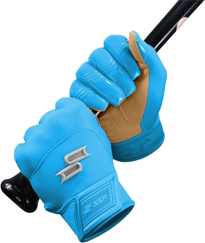 SSK X1 Color Rush Adult Baseball Batting Gloves - Durable Cabretta Leather Palm - 11 Colorways - Image 2